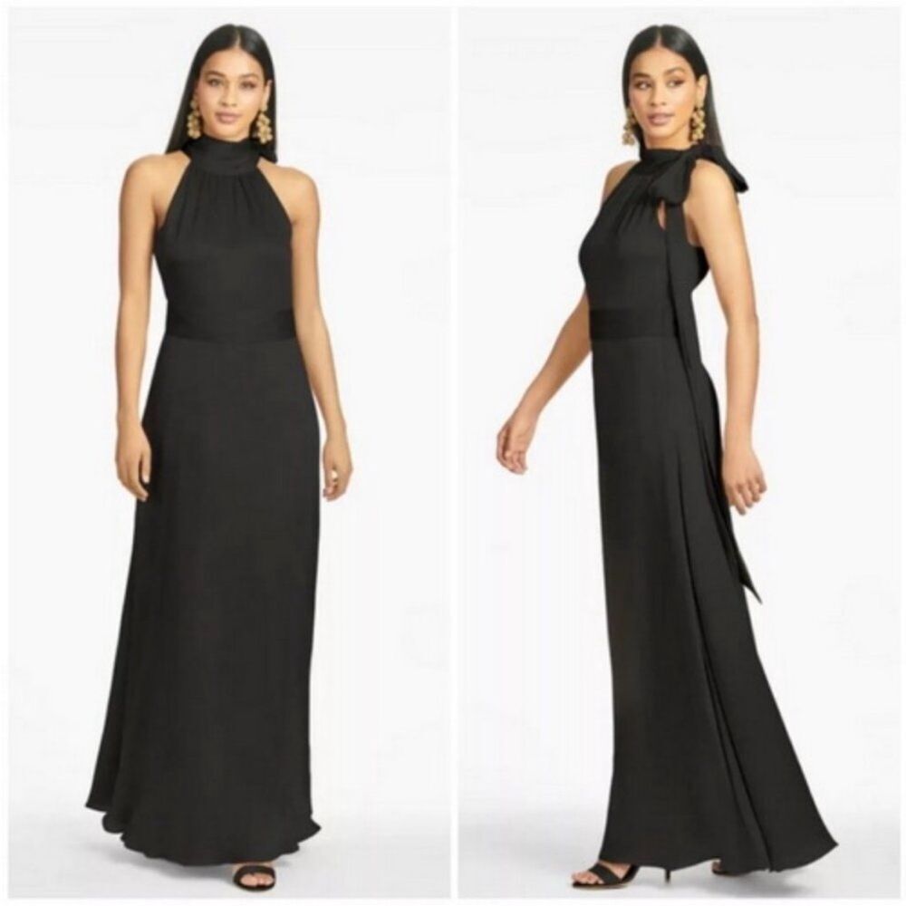 Sachin & Babi Kayla Halter Maxi Gown Black NWT $289